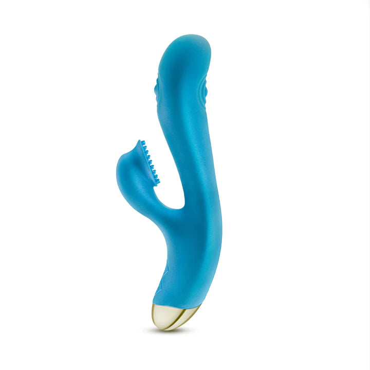 Blush 8-Inch Textured Dual Clit Sucking Rabbit Vibrator