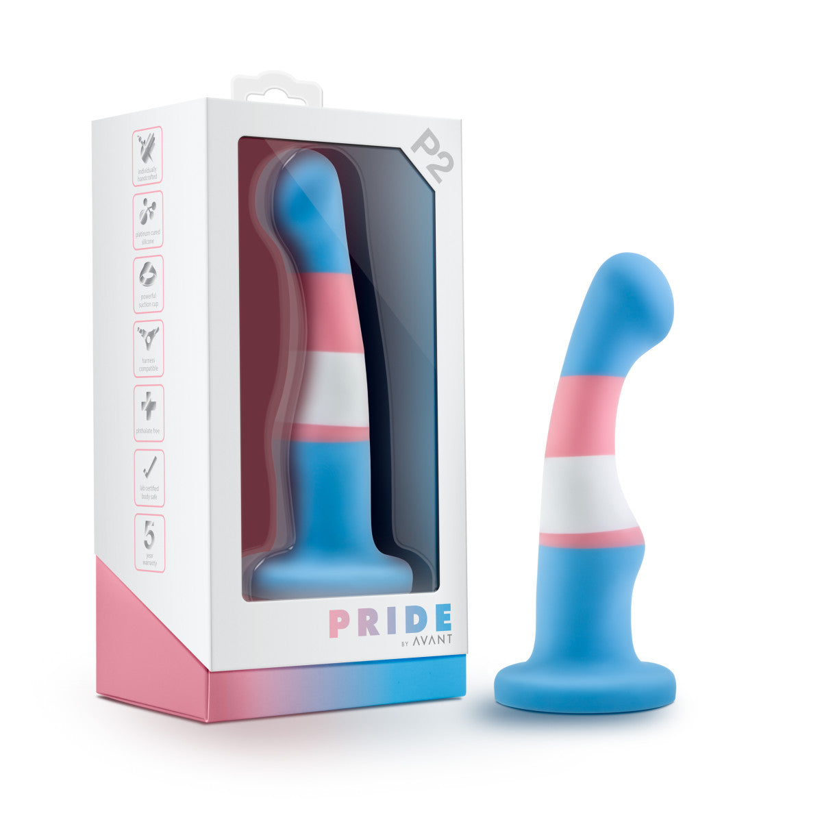 Blush Avant P2 Artisan 6-Inch Curved P-Spot & G-Spot Dildo with Suction Cup Base