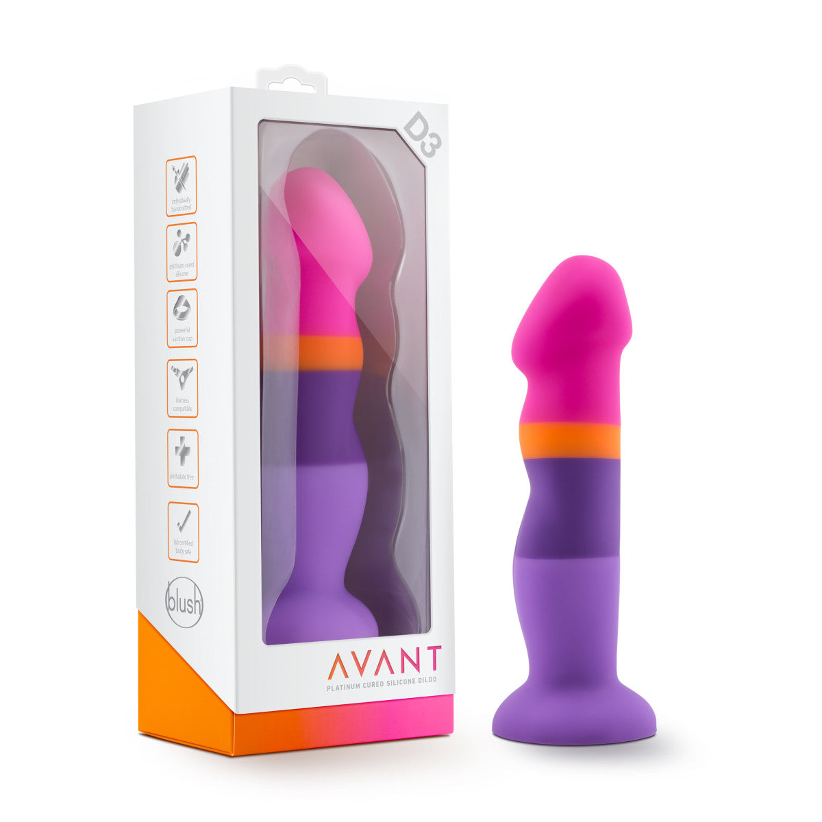 Blush Avant D3 Artisan 8-Inch Curved G-Spot Dildo with Suction Cup Base