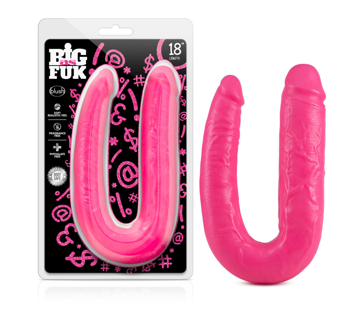 Blush Big As Fuk 18-Inch Long Pink  Double Ended Dildo