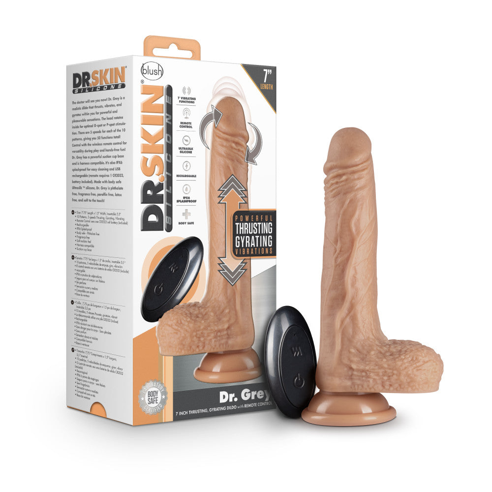 Blush 7.75-Inch Thrusting & Vibrating Realistic Dildo with Suction Cup Base