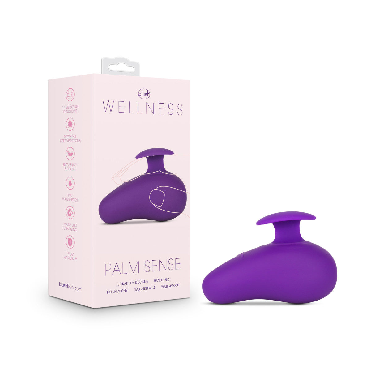 Blush Palm Sense RumbleTech Purple UltraSilk Vibrator